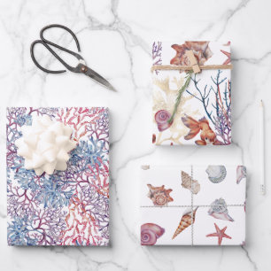 Underwater Watercolor Composition Series Design 5 Wrapping Paper Sheets