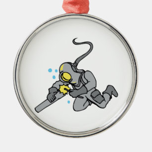 Underwater Welder Metal Ornament