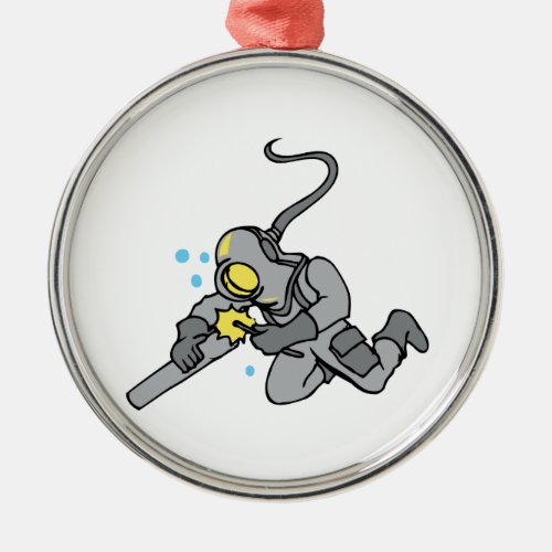 Underwater Welder Metal Ornament