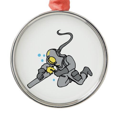 Underwater Welder Metal Ornament