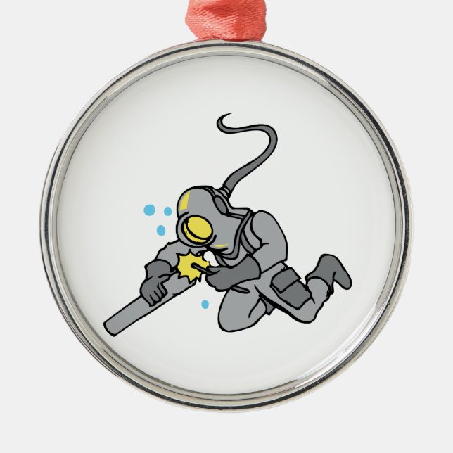 Underwater Welder Metal Ornament (Front)
