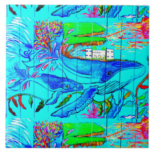underwater whales tile