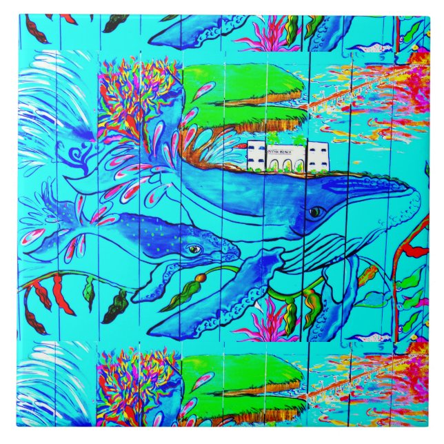 underwater whales tile (Front)