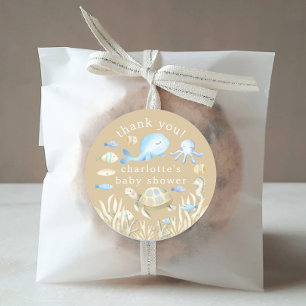 Underwater Whimsy Baby Shower Classic Round Sticker