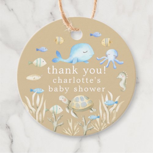 Underwater Whimsy Baby Shower Favor Tags