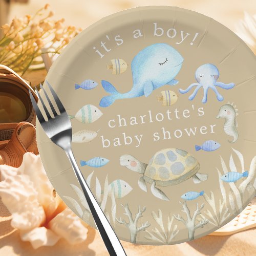 Underwater Whimsy Baby Shower Paper Plates