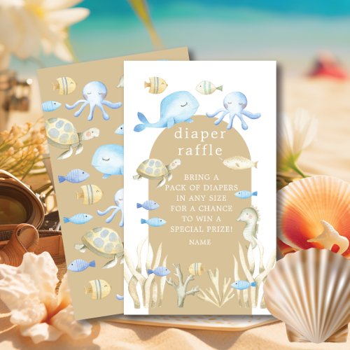 Underwater Whimsy Diaper Raffle Enclosure Card