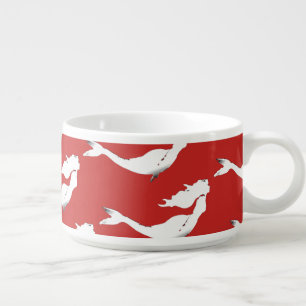 Underwater white mermaid pattern bowl