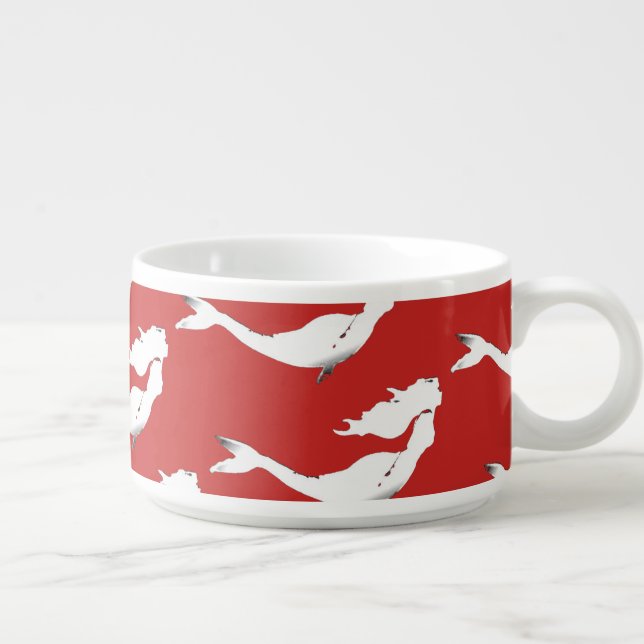 Underwater white mermaid pattern bowl (Left)