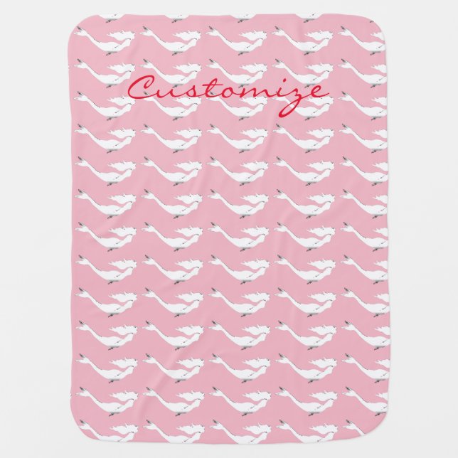 Underwater White Mermaid Swimming Thunder_Cove Baby Blanket (Front)