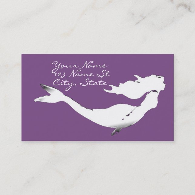 Underwater White Mermaid Swimming Thunder_Cove Business Card (Front)