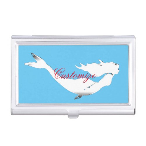 Underwater White Mermaid Swimming Thunder_Cove Business Card Case