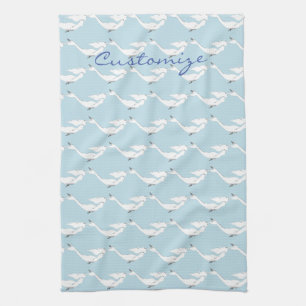 Underwater White Mermaid Swimming Thunder_Cove Kitchen Towel