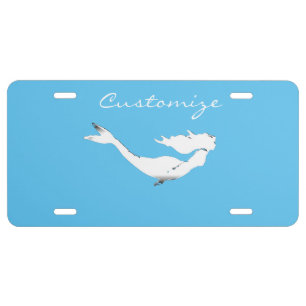 Underwater White Mermaid Swimming Thunder_Cove License Plate