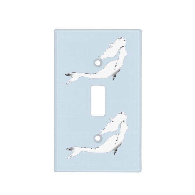 Underwater White Mermaid Swimming Thunder_Cove Light Switch Cover (Front)