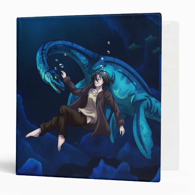 Underwater with a Plesiosaurus 3 Ring Binder (Front/Inside)
