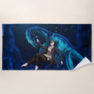Underwater with a Plesiosaurus Beach Towel