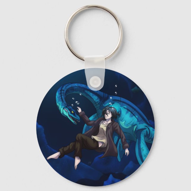 Underwater with a Plesiosaurus Keychain (Front)
