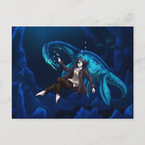 Underwater with a Plesiosaurus Postcard