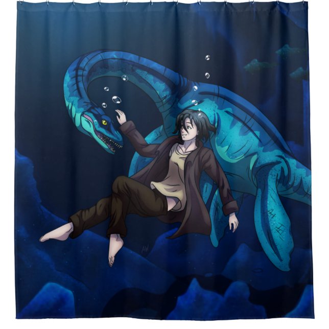 Underwater with a Plesiosaurus Shower Curtain (Front)