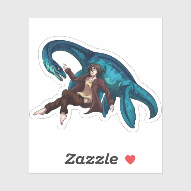 Underwater with a Plesiosaurus Sticker (Sheet)