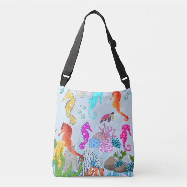 Underwater Wonder Seahorse Splendor Carryall  Crossbody Bag (Front)