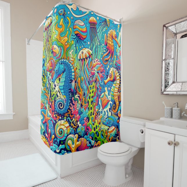 Underwater Wonderland Shower Curtain (In Situ)