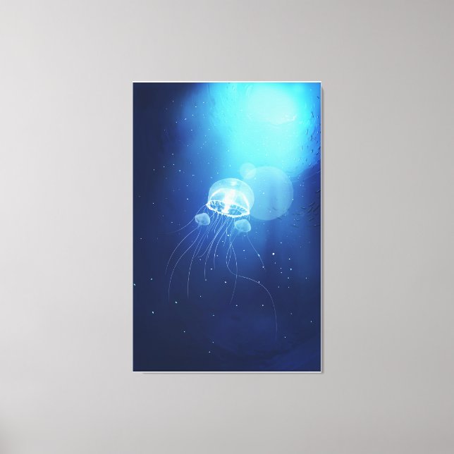 Underwater World Ocean Jellyfish Canvas Print (Front)