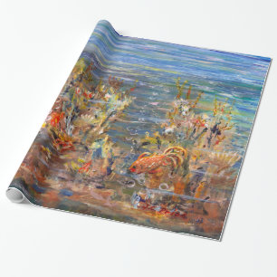 Underwater World Tropical Fish Aquarium Painting Wrapping Paper