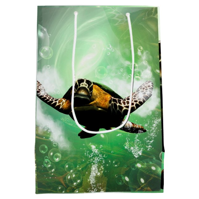 Underwater world with seaturtle medium gift bag (Back)