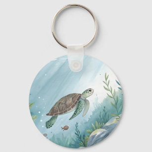 Underwater world with turtle keychain