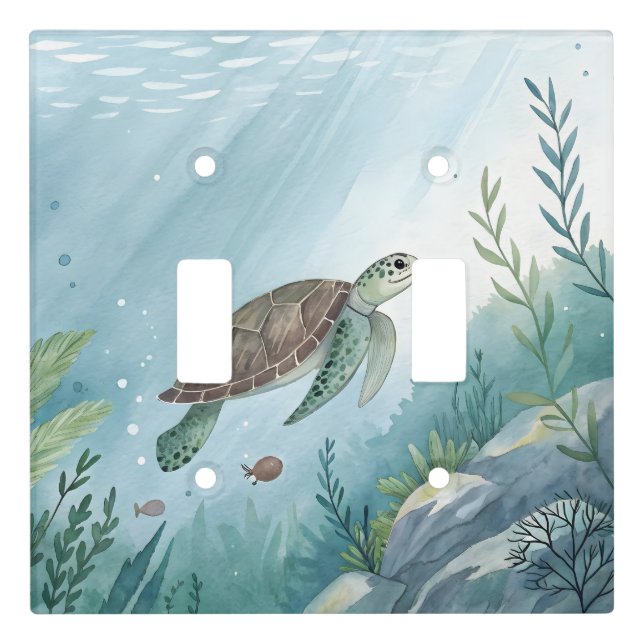 Underwater world with turtle light switch cover (Front)