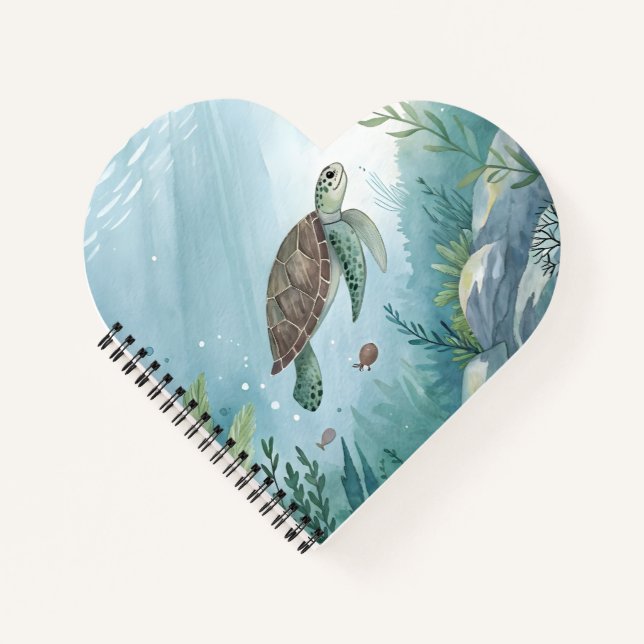 Underwater world with turtle notebook (Front)