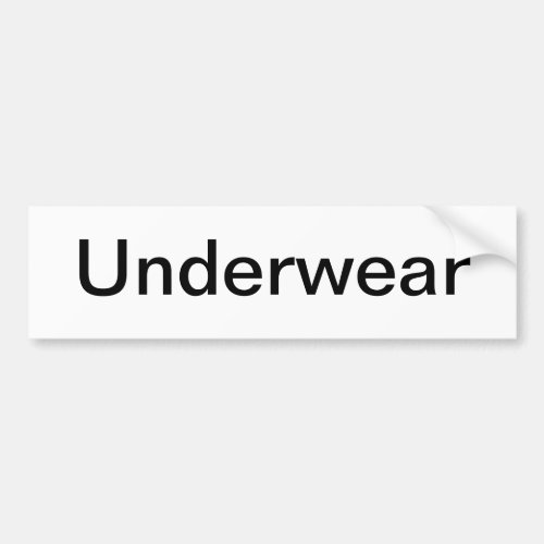 Underwear Drawer Label Bumper Sticker