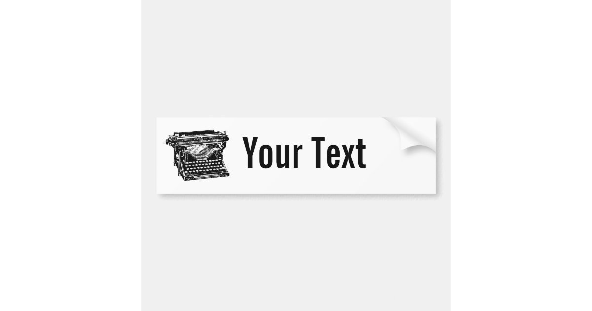 Underwood Typewriter Writer Bumper Sticker Zazzle