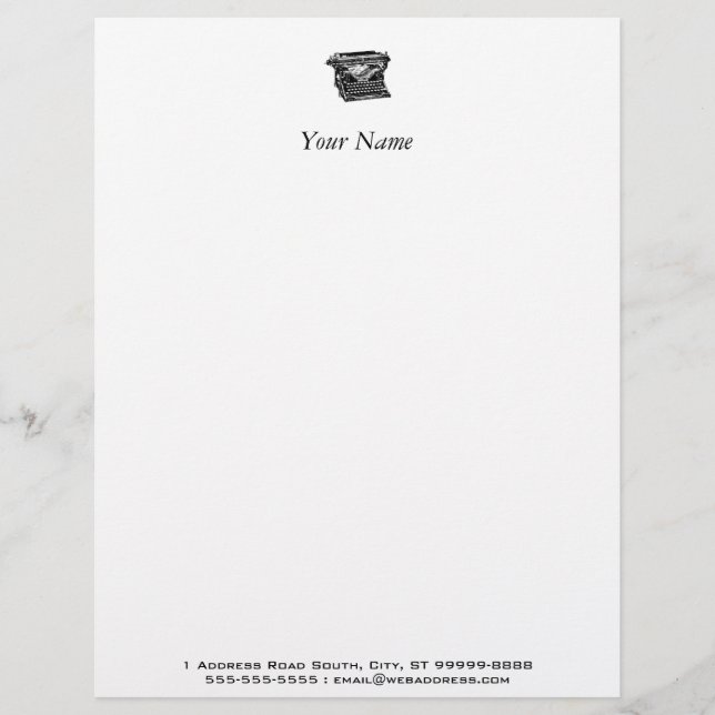 Underwood Typewriter Writer Letterhead (Front)