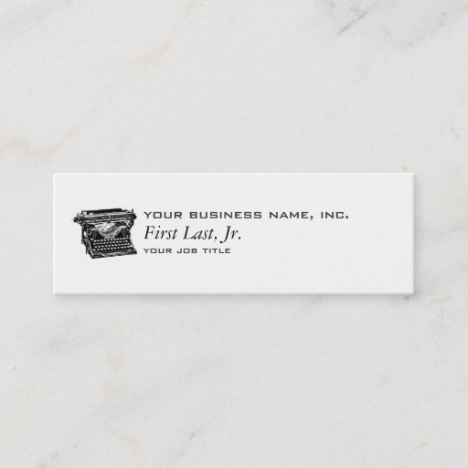Customizable Underwood Typewriter Writer Business Card Templates