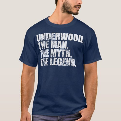 UnderwoodUnderwood Family name Underwood last Name T_Shirt