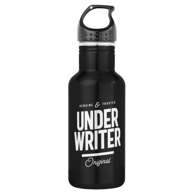 Underwriter Job Title Gift Stainless Steel Water Bottle (Front)