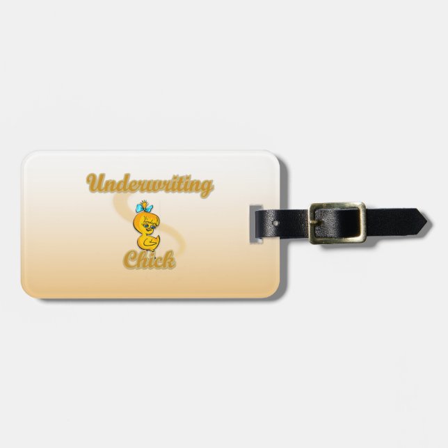 Underwriting Chick Luggage Tag (Front Horizontal)