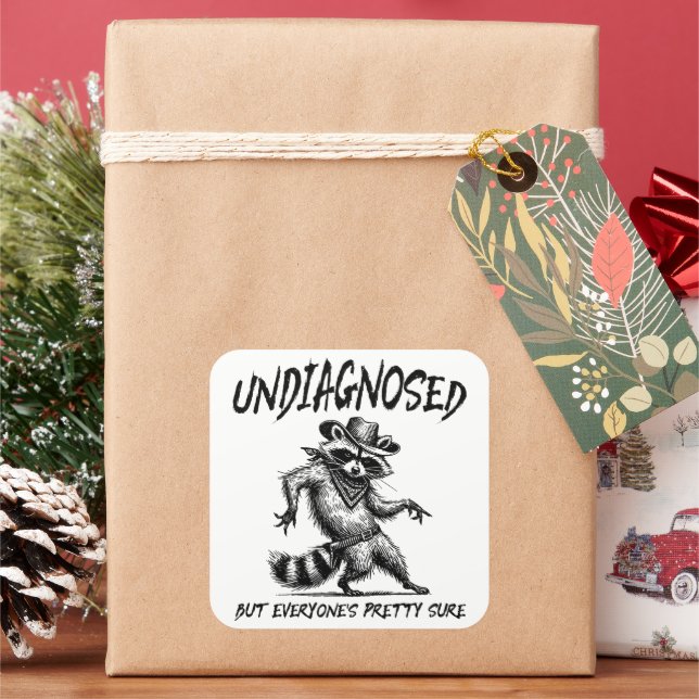 Undiagnosed But Everyone's Pretty Sure Funny Square Sticker (Holiday)