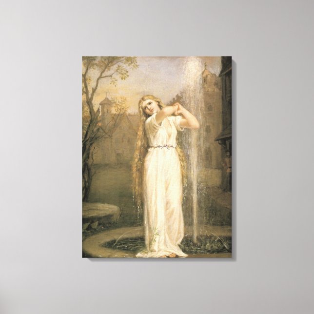 Undine (by John William Waterhouse) Canvas Print (Front)