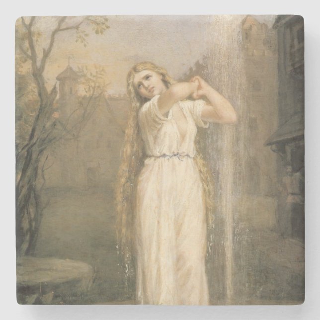 Undine (by John William Waterhouse) Stone Coaster (Front)