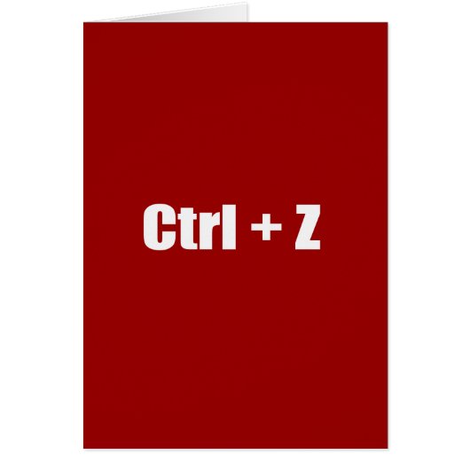 Undo - CTRL + Z Cards (Front)