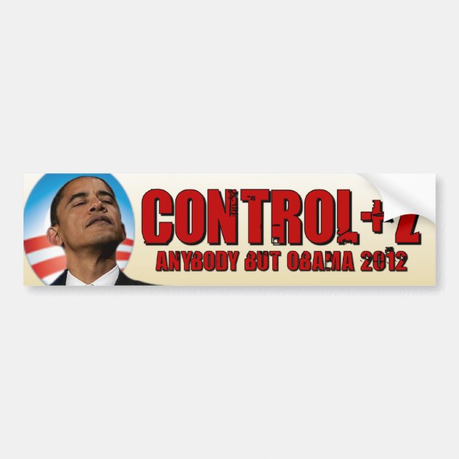 Undo Obama 2012 - Control + Z Bumper Sticker (Front)