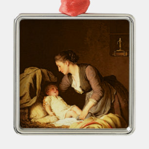 Undressing the Baby, 1880 Metal Ornament