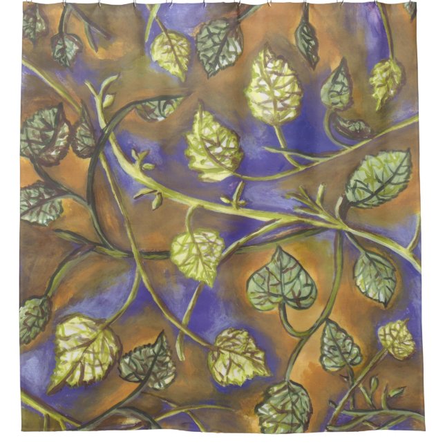 undulating leaves shower curtain (Front)