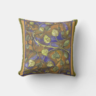 undulating leaves throw pillow