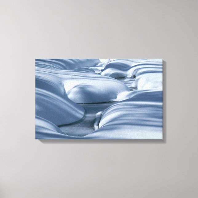 Undulating Snowbanks and Frozen Stream 2 Canvas Print (Front)