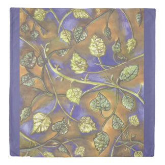 undulatng leaves from raspberry bush duvet cover